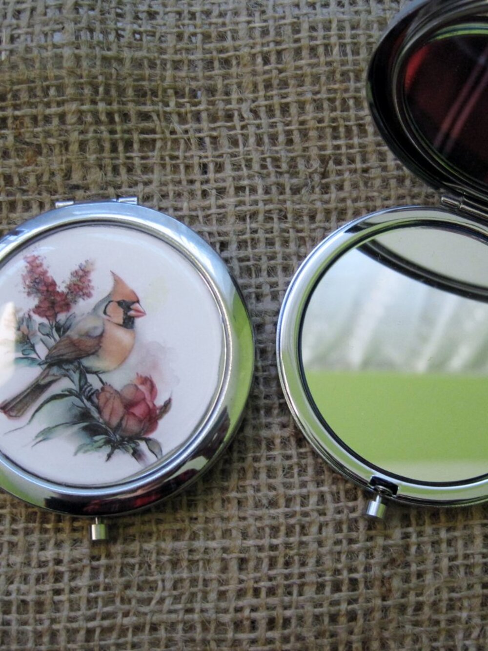 Cardinal Themed Compact/Pocket Mirror